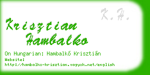 krisztian hambalko business card